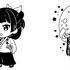 描きおこしミニキャラクターの限定スタンプ