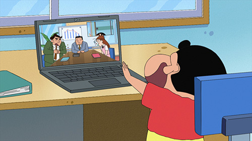 テレワークでウェブ会議を自宅で行うことになるひろしだったが tvアニメ クレヨンしんちゃん 7月25日放送回のあらすじ 先行カットが到着 超 アニメディア