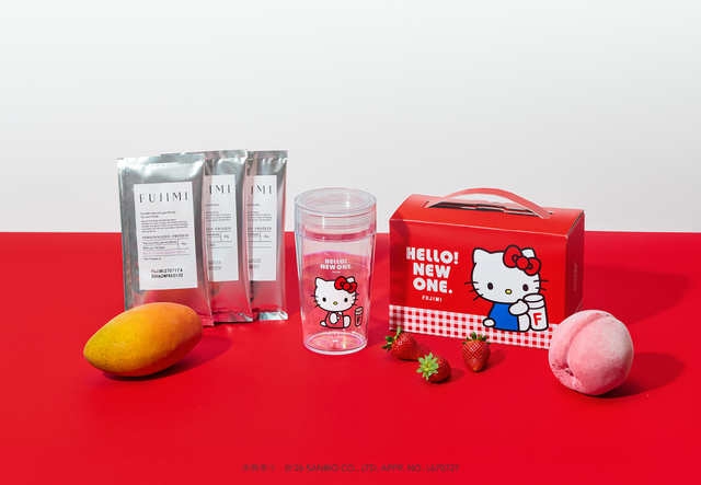 キティちゃんの可愛いシェイカー付き♪ ハローキティ×FUJIMIコラボで