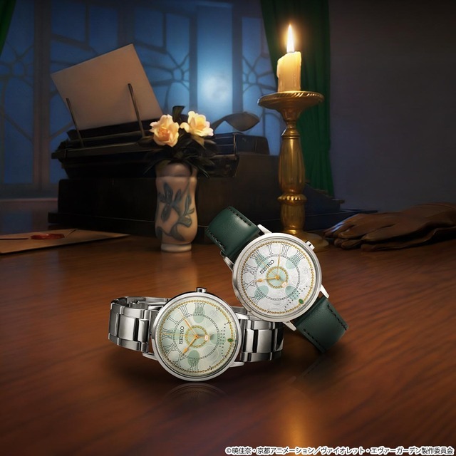 ヴァイオレットエヴァーガーデン　メモリアルウォッチ　SEIKO 時計 ヴァイオレット・エヴァーガーデン 外伝」×セイコーの腕時計が登場