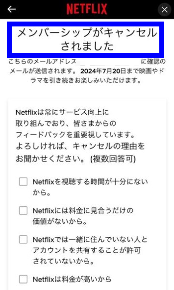 Netflixの解約