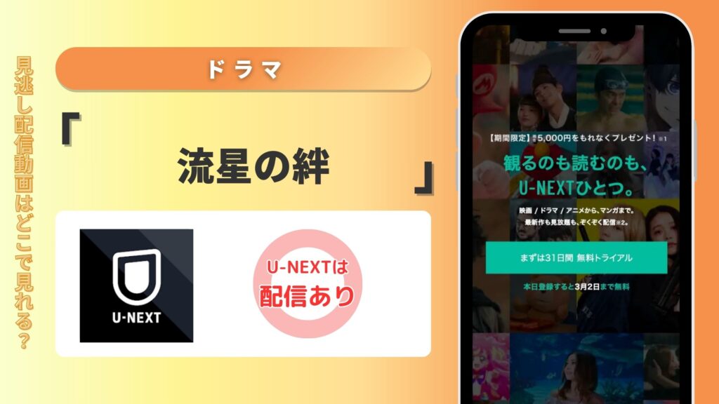 【31日間無料】U-NEXTでドラマ「流星の絆」で配信されている？