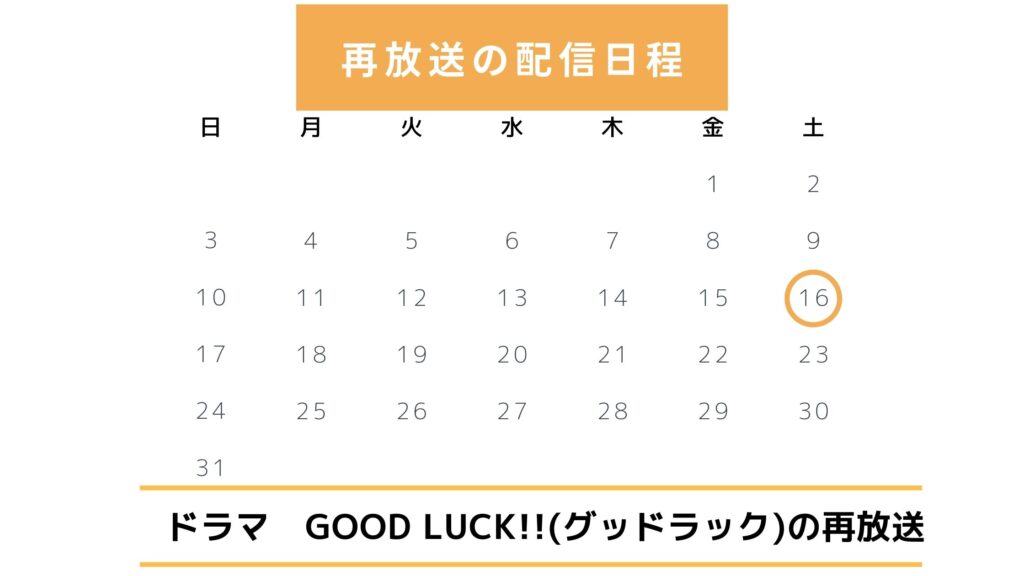 ドラマ　GOOD LUCK!!(グッドラック)　再放送