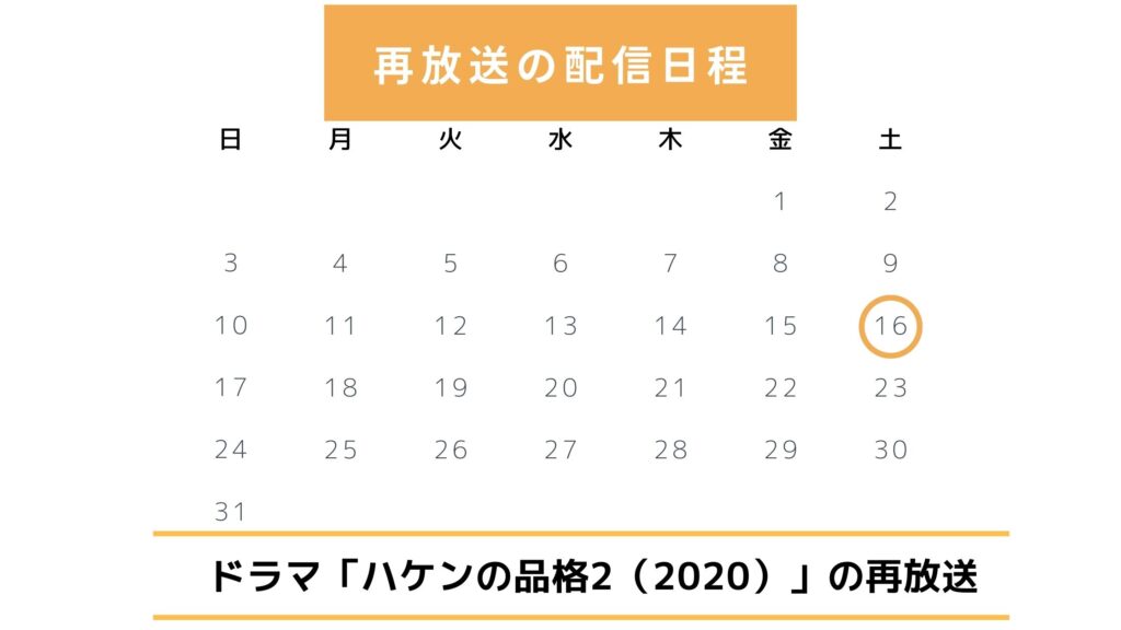 ラマ「ハケンの品格2（2020）」の再放送予定