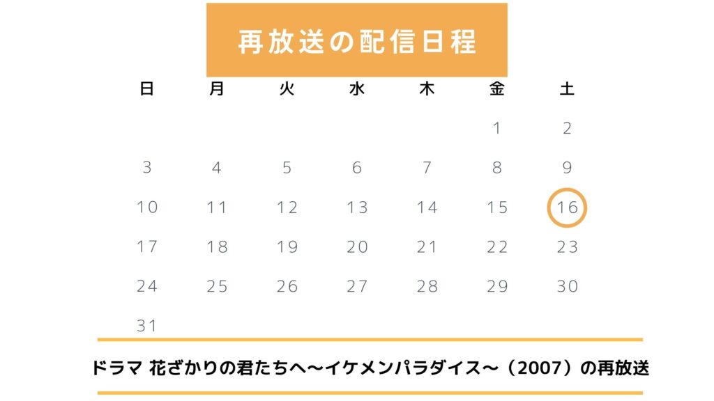 ドラマ　花ざかりの君たちへ〜イケメンパラダイス～（2007）　再放送