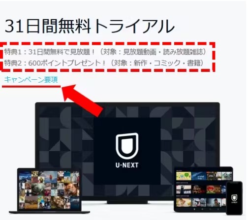 U-NEXT無料トライアルの期間