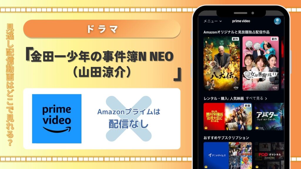 ドラマ　金田一少年の事件簿N neo（山田涼介）Amazonプライムビデオ