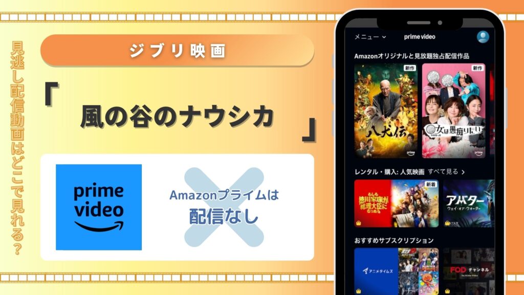 ジブリ映画　風の谷のナウシカ　Amazonプライムビデオ