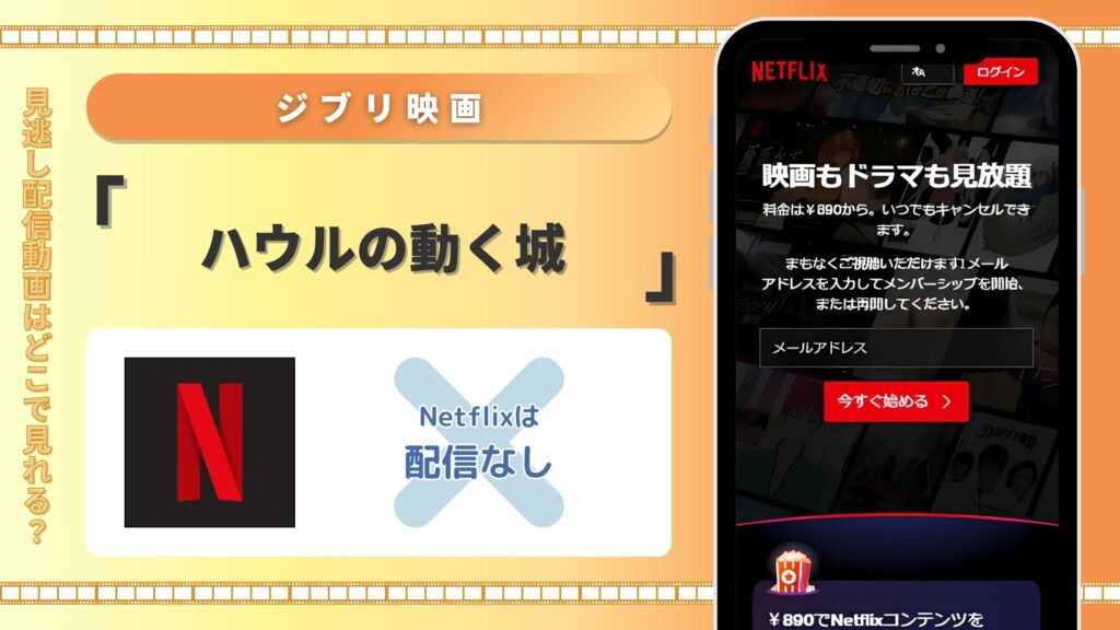 ジブリ映画　ハウルの動く城　Netflix