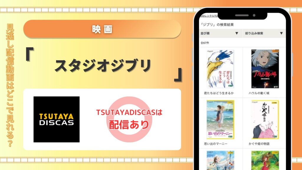 TSUTAYA DISCAS ジブリ映画 動画配信