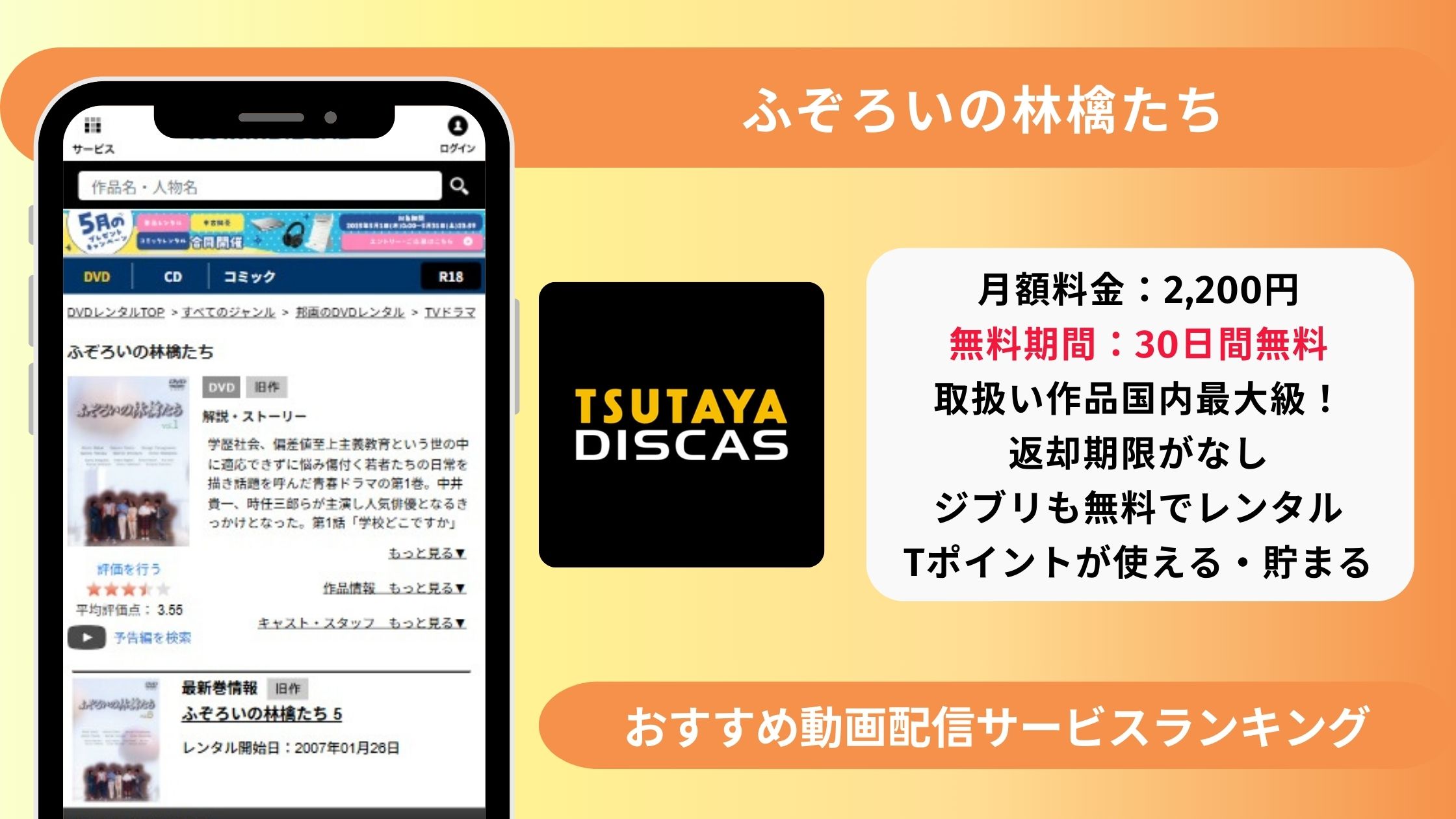 ドラマふぞろいの林檎たち配信TSUTAYADISCAS無料視聴