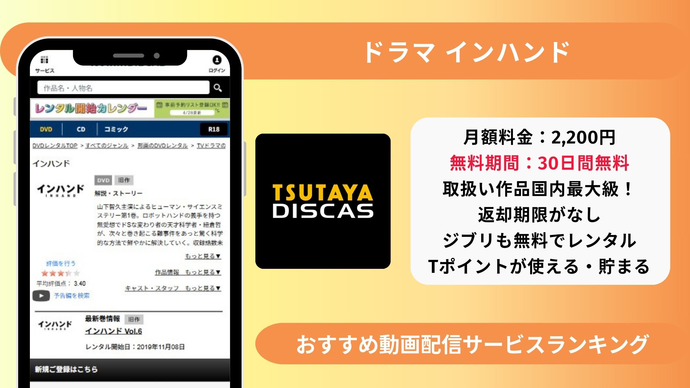 インハンド配信TSUTAYADISCAS