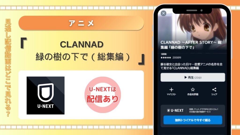 「CLANNAD 緑の樹の下で」配信U-NEXT無料視聴