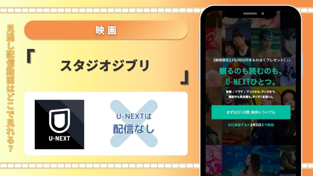 U-NEXT ジブリ映画 動画配信