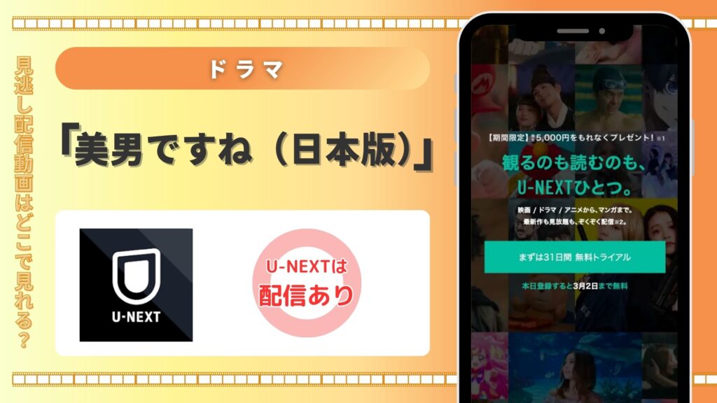 ドラマ「美男ですね（日本版）」はU-NEXTで配信ある？