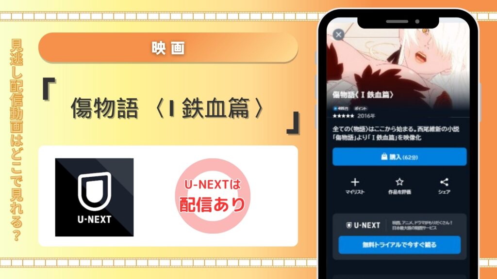 映画「傷物語 〈I 鉄血篇〉」配信U-NEXT無料視聴