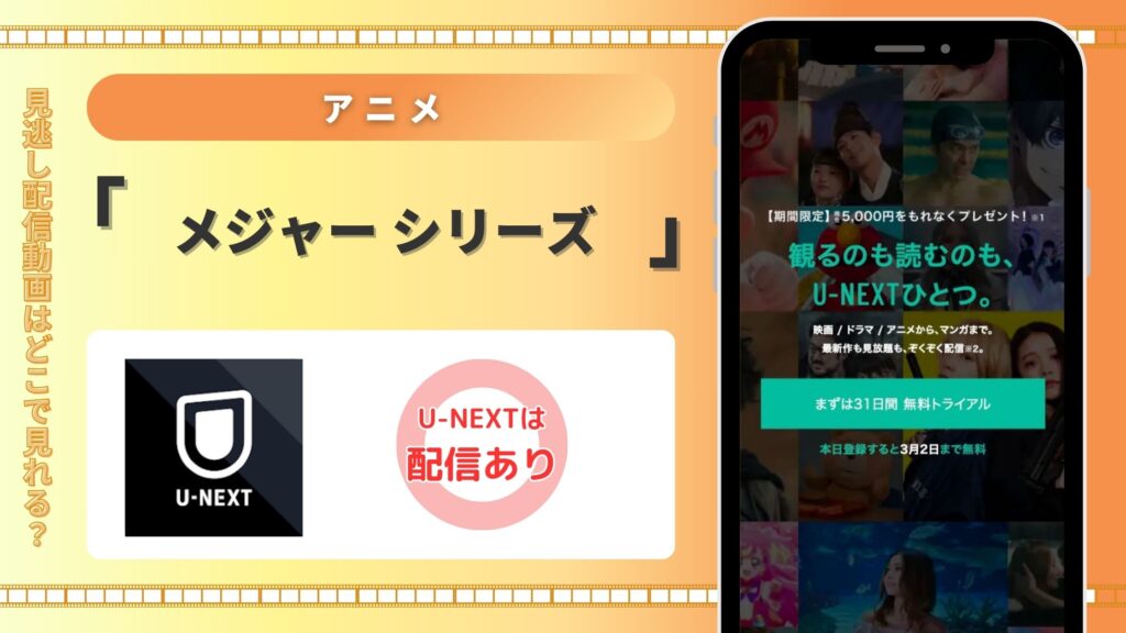 U-NEXTでアニメ「メジャー」を全シリーズ見放題視聴できる