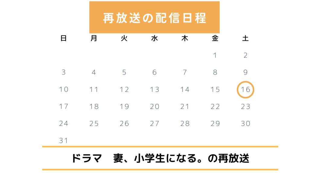 ドラマ妻小学生になる配信・再放送スケジュール無料視聴