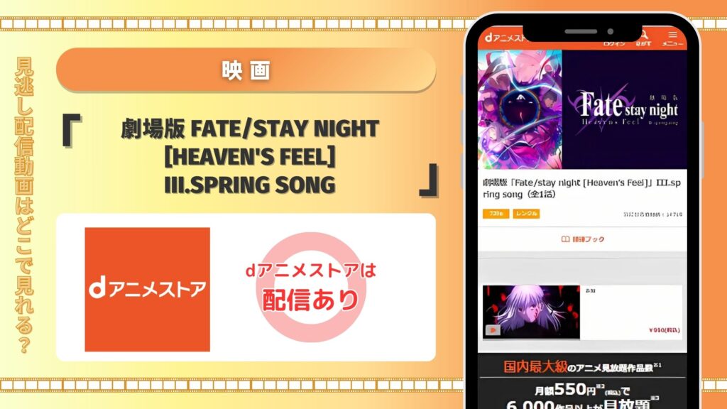 Fate-stay night ヘブンズフィール（3章）配信ｄアニメストア