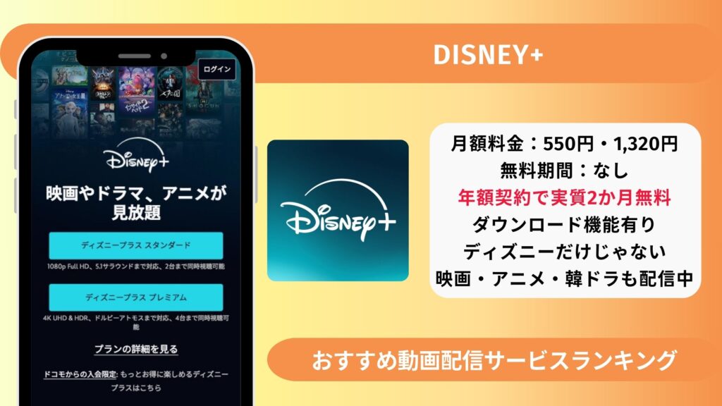 おすすめ動画配信サービスdisney+