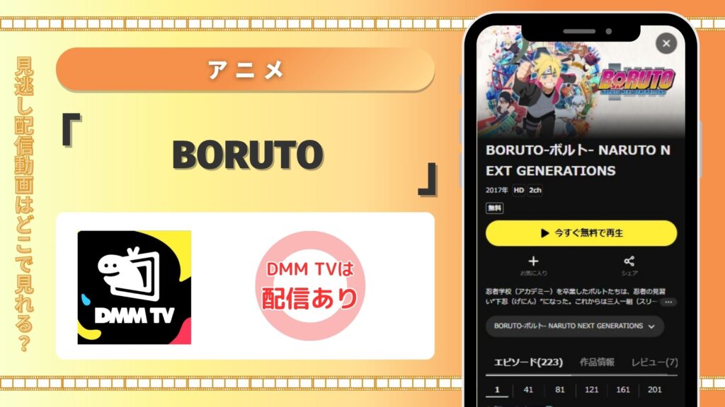 アニメBORUTO配信DMMTV無料視聴
