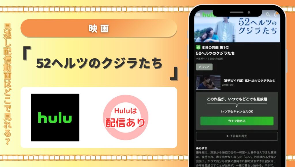 hulu 映画 52ヘルツのクジラたち 配信