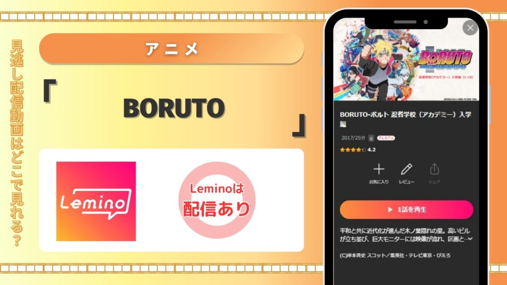 アニメBORUTO配信Lemino無料視聴
