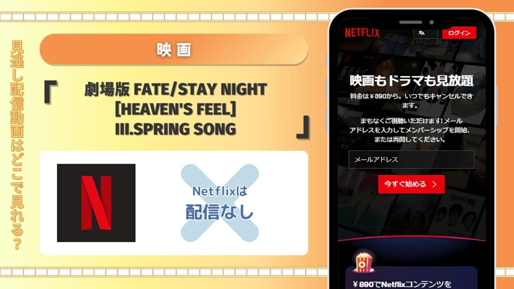 Fate-stay night ヘブンズフィール（3章）配信Netflix