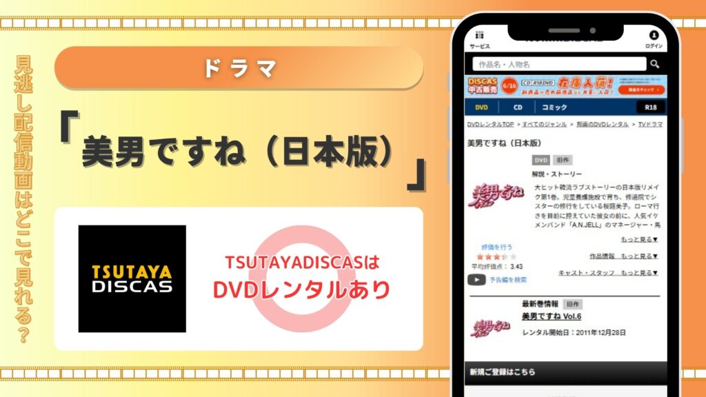 ドラマ美男ですね日本版配信TSUTAYADISCAS無料視聴