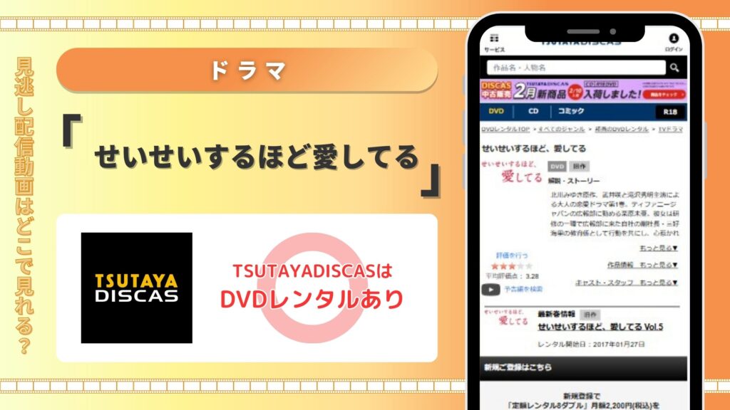 ドラマ「せいせいするほど愛してる」配信TSUTAYADISCAS無料視聴