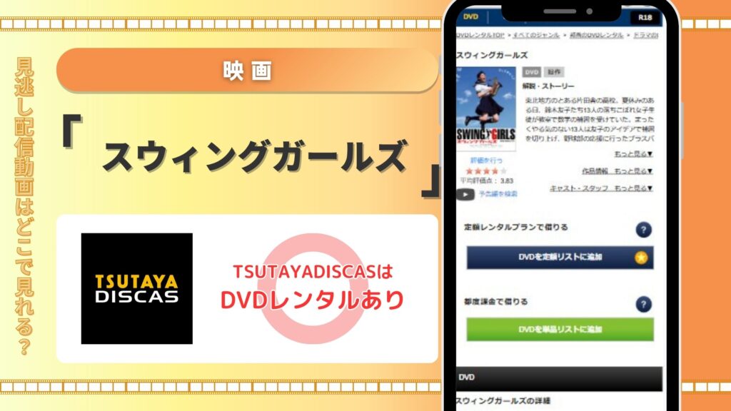 【30日間無料】映画「スウィングガールズ」を無料でフル視聴するならDVDレンタルのTSUTAYA DISCAS！