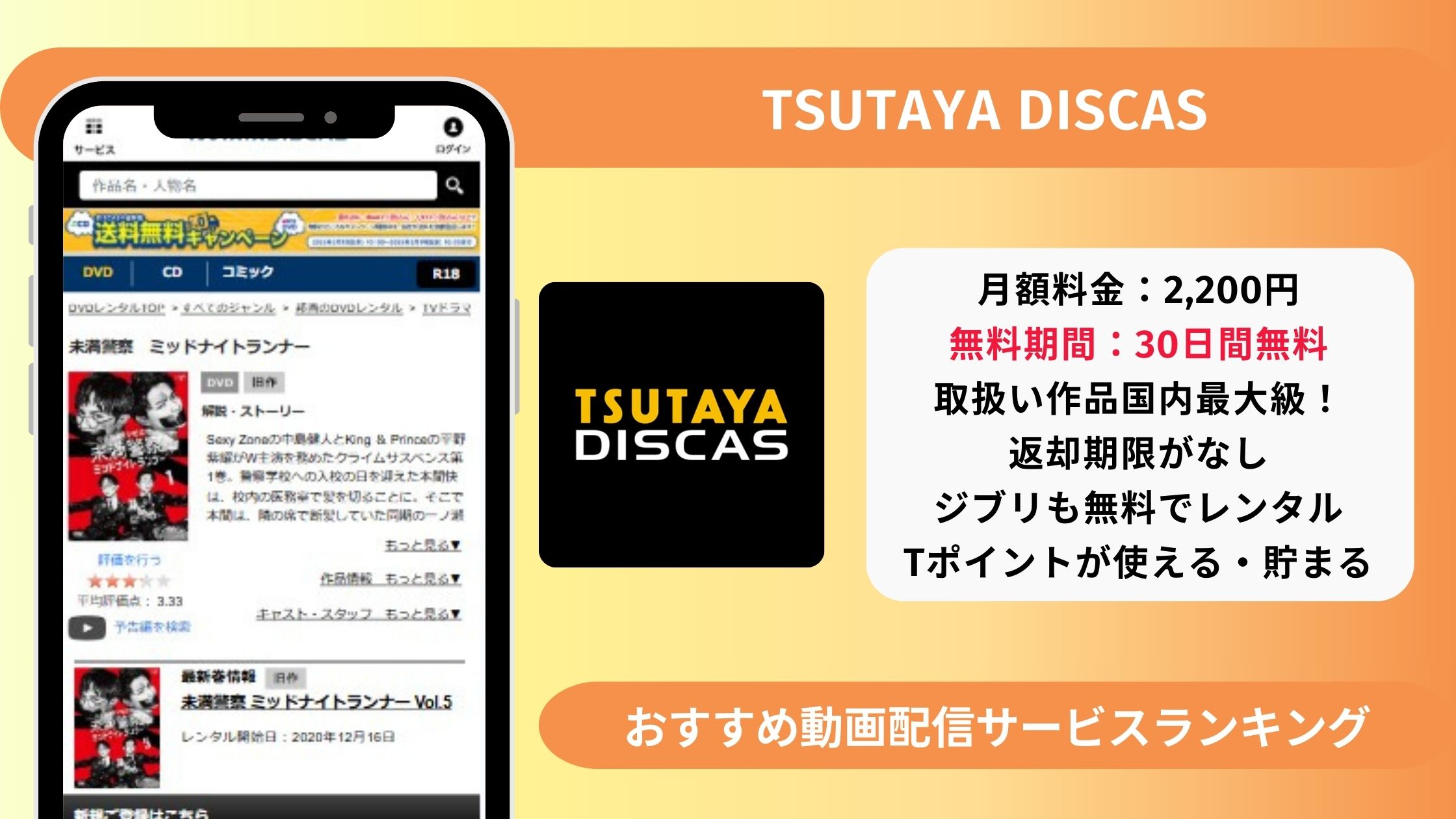 ドラマ未満警察配信TSUTAYADISCAS無料視聴