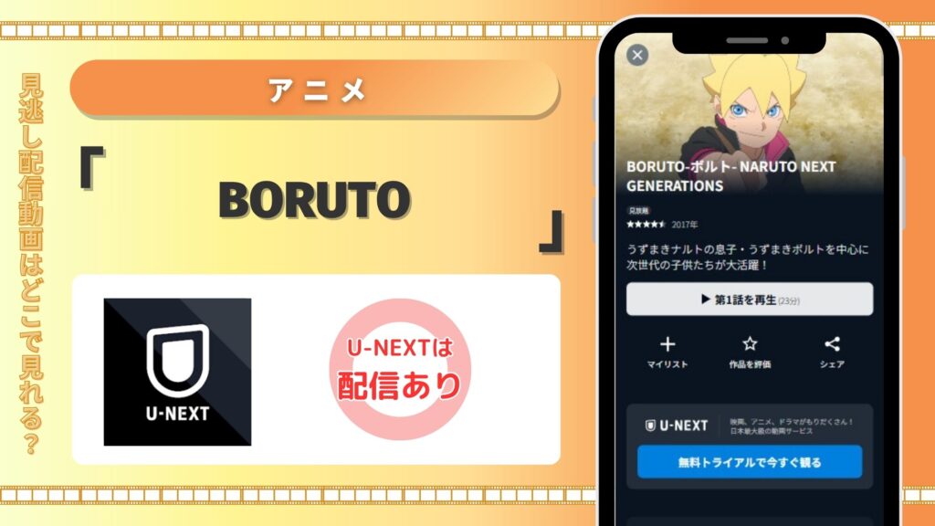 アニメBORUTO配信U-NEXT無料視聴
