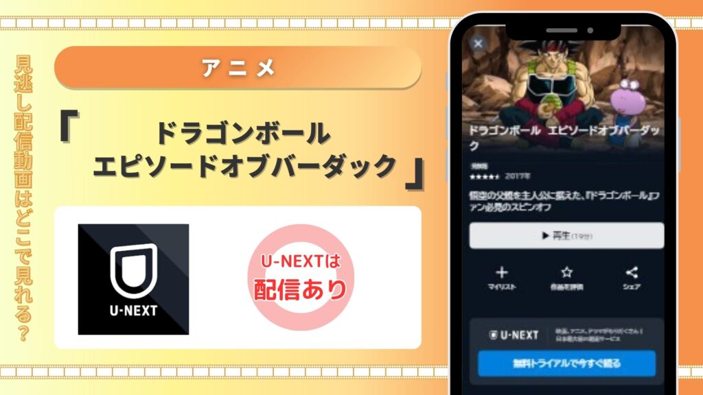 U-NEXT　ドラゴンボール エピソードオブバーダック