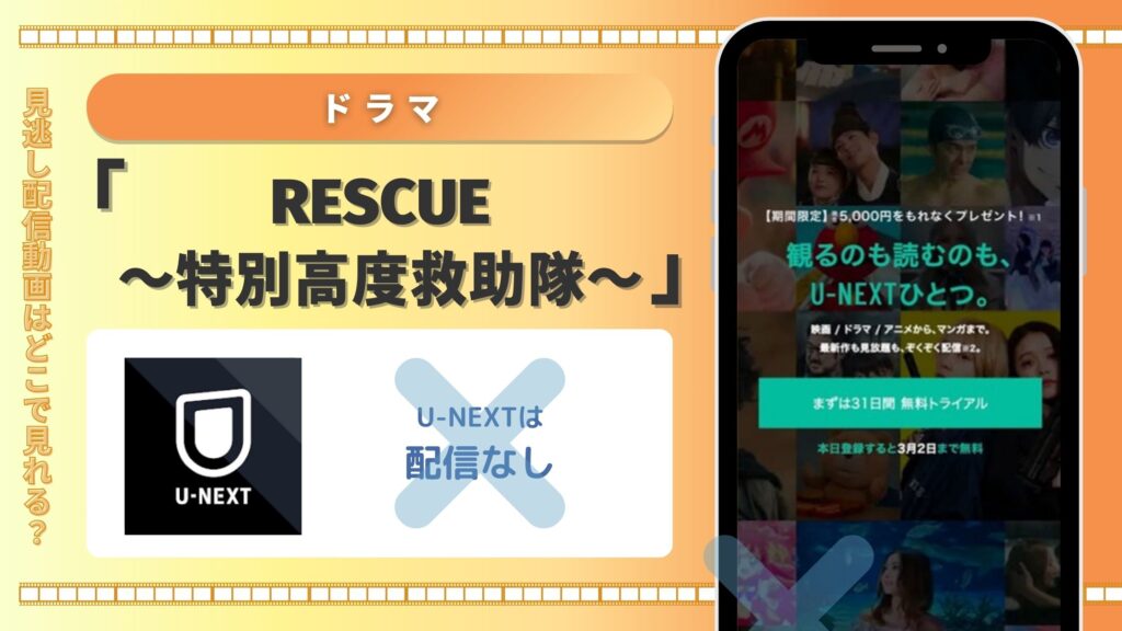 ドラマ「RESCUE～特別高度救助隊～」はU-NEXTで動画配信はある？