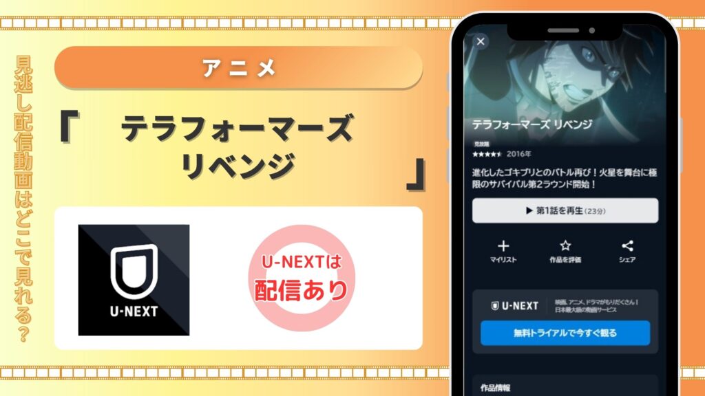 アニメテラフォーマーズリベンジ配信U-NEXT無料視聴