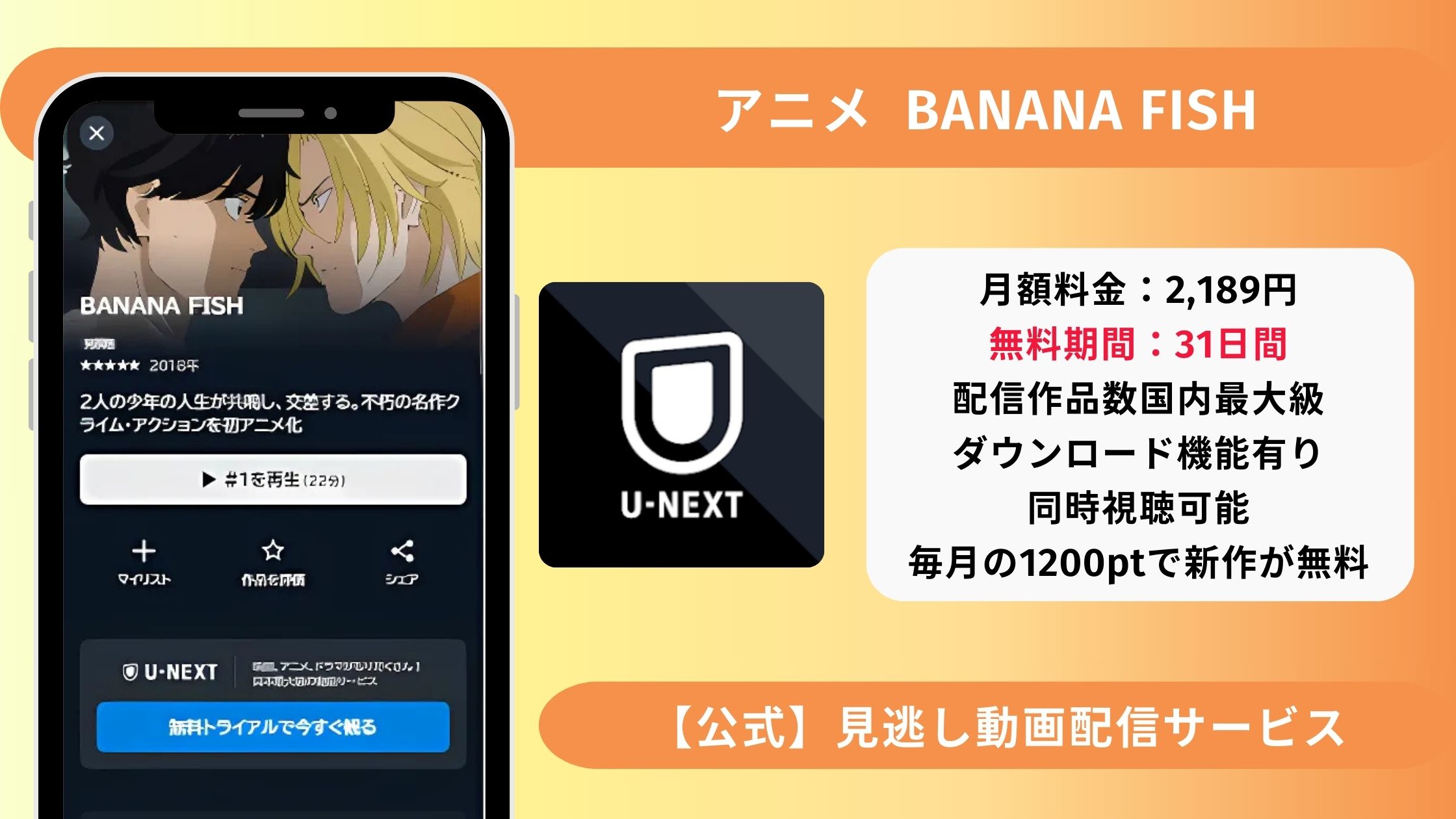 BANANA FISH配信U-NEXT