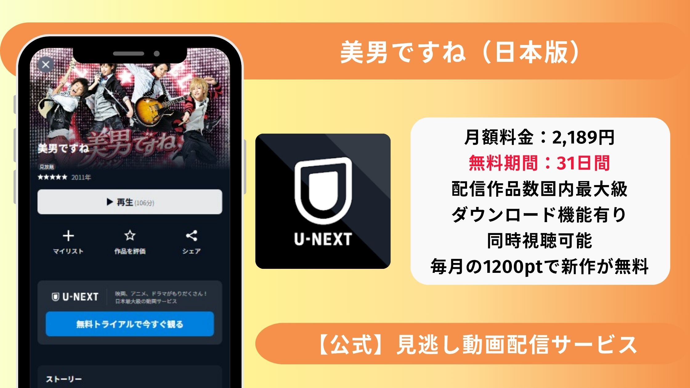 ドラマ美男ですね日本版配信U-NEXT無料視聴
