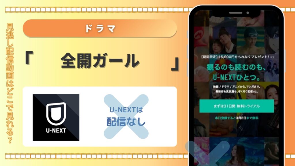 ドラマ「全開ガール」はU-NEXTで動画配信はある？