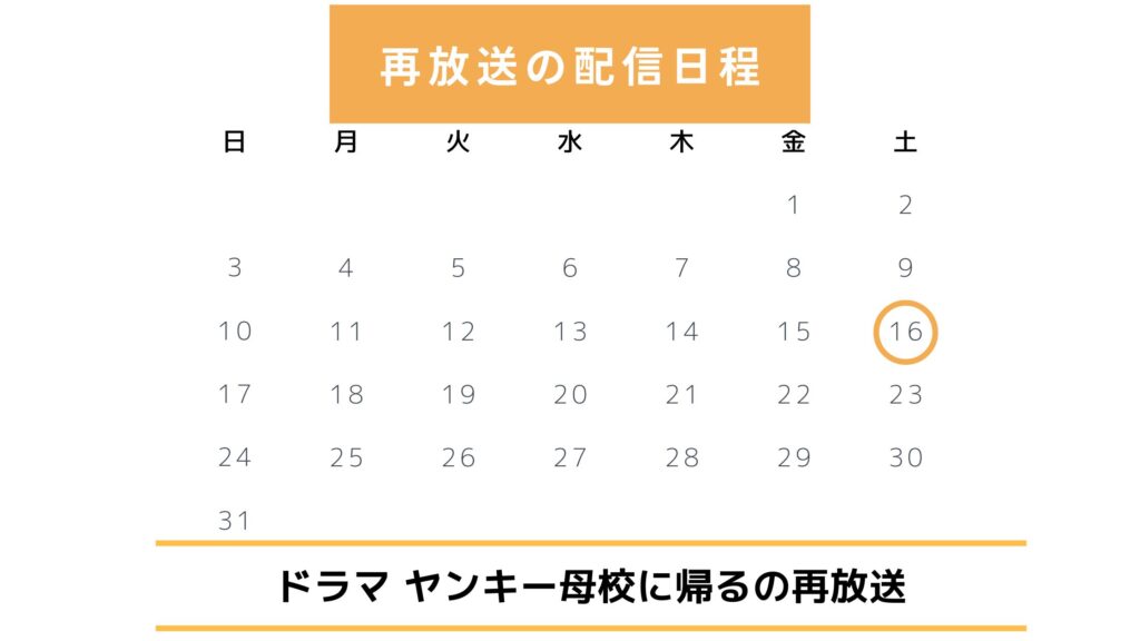 ドラマヤンキー母校に帰る配信・再放送スケジュール無料視聴