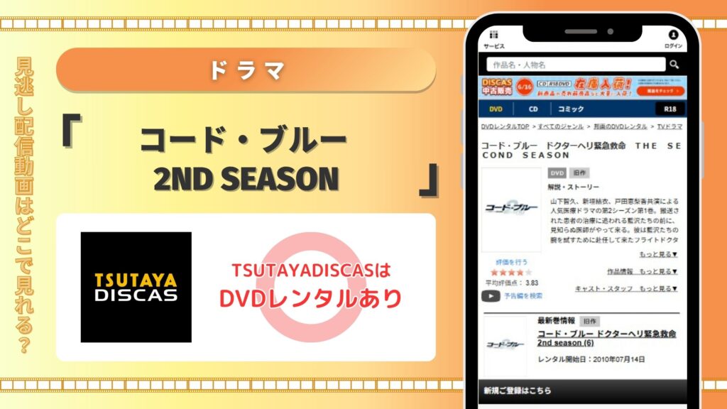 ドラマコードブルー2配信TSUTAYADISCAS無料視聴