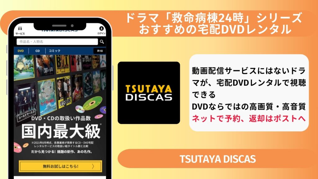 ツタヤディスカス ドラマ 救命病棟24時