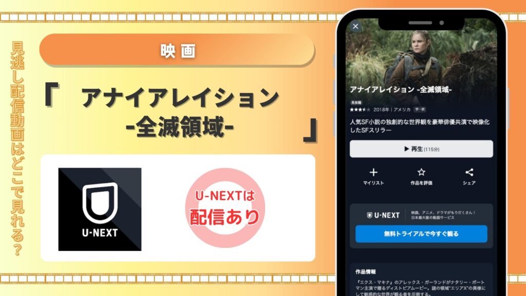 U-NEXT 映画 アナイアレイション -全滅領域- 無料視聴