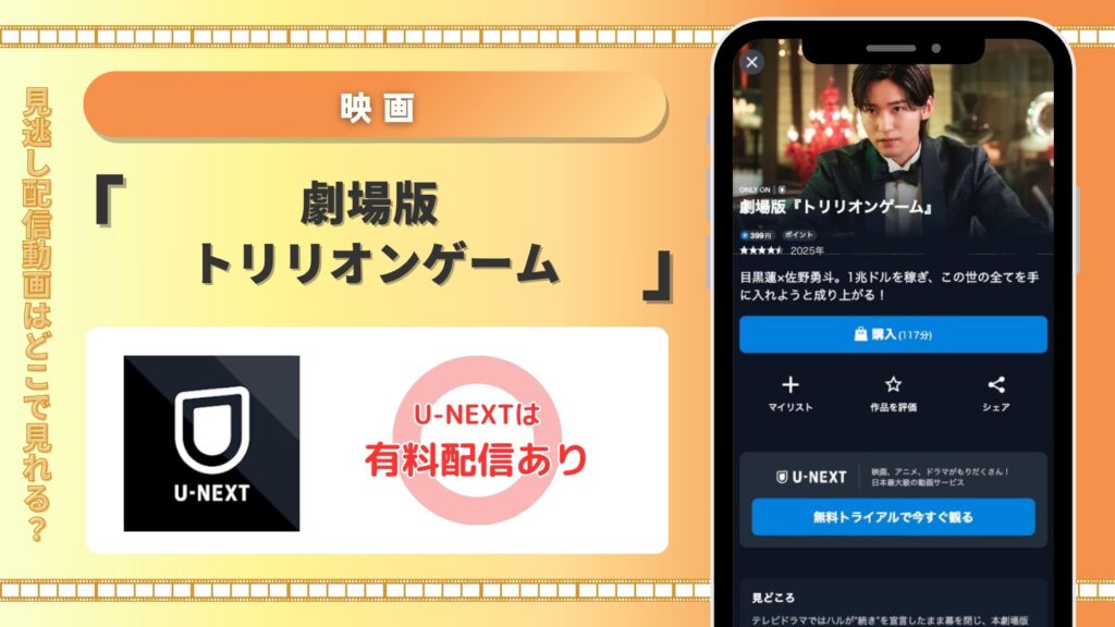 U-NEXT 映画 劇場版 トリリオンゲーム 無料視聴