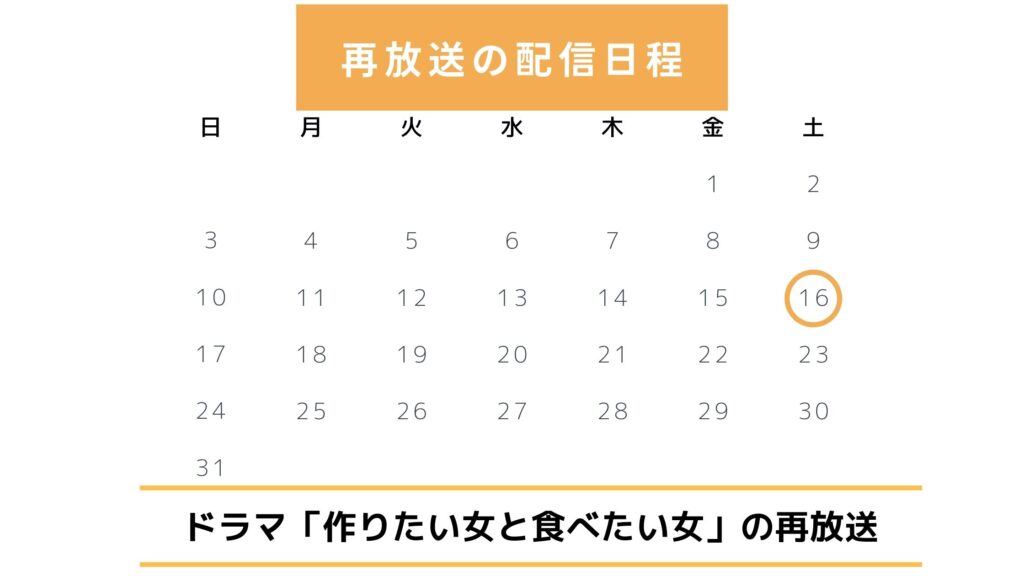 ドラマ「作りたい女と食べたい女」の地上波・BSの再放送情報【2025年最新版】