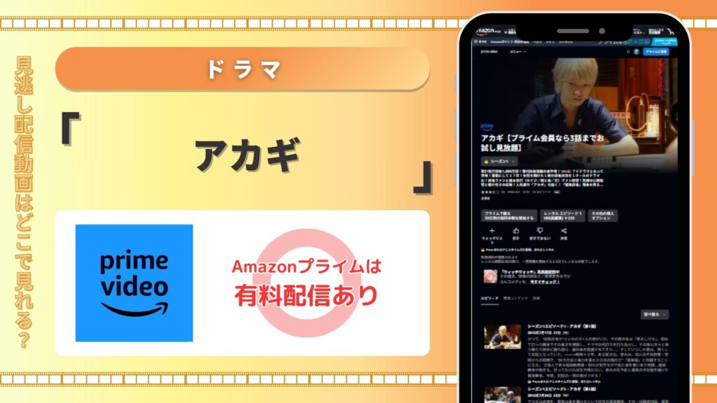 ドラマアカギ配信Amazonプライム無料視聴