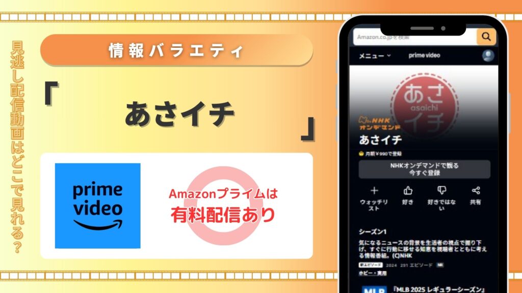 「あさイチ」はAmazonプライムビデオで動画配信はある?