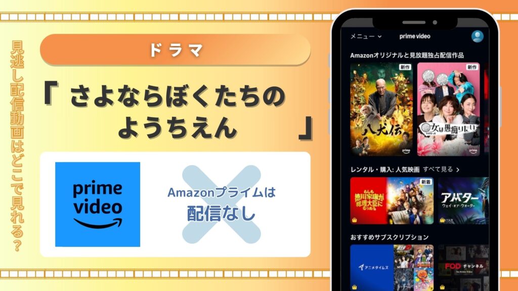 ドラマさよならぼくたちのようちえん配信Amazonプライム無料視聴
