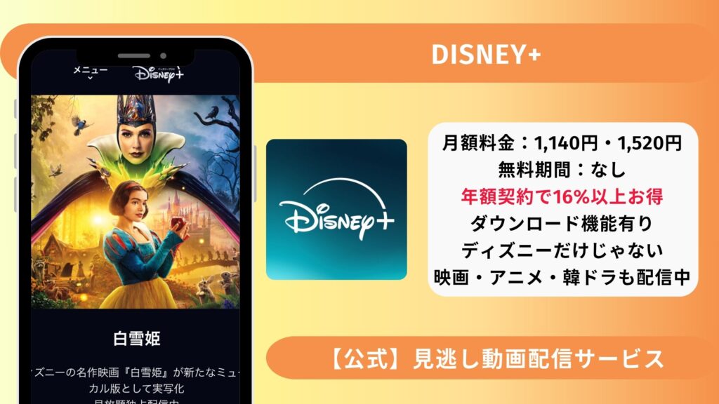 おすすめ動画配信サービスdisney+
