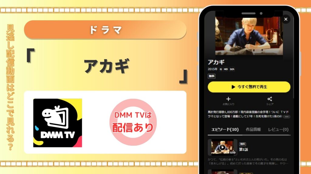ドラマアカギ配信DMMTV無料視聴